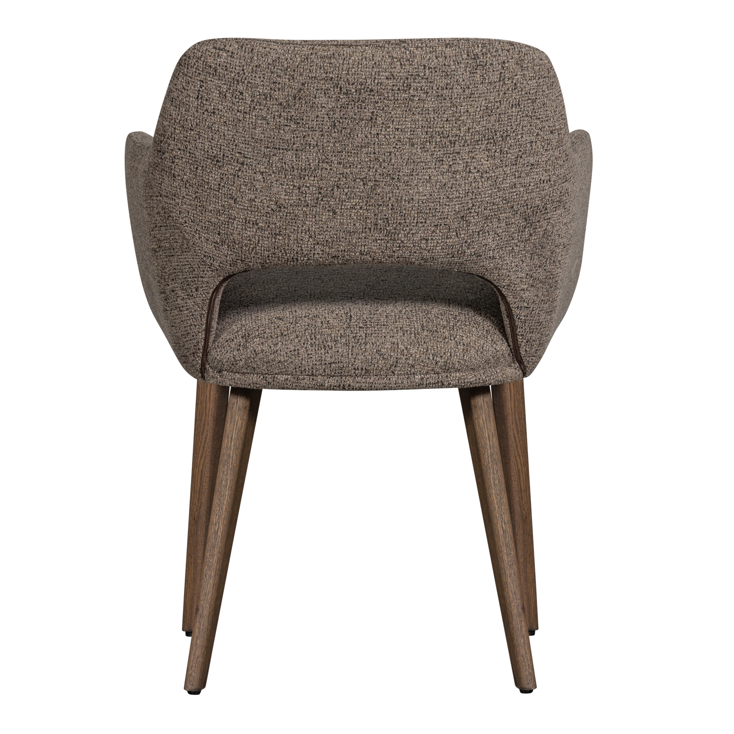 MURAT EETKAMERSTOEL TAUPE MET HOUTEN POOT BRUIN