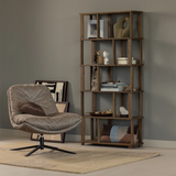 WOOOD - Arve draaifauteuil bedrukte stof naturel