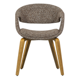 YOSSI EETKAMERSTOEL BRUIN MET HOUTEN POOT NATUREL