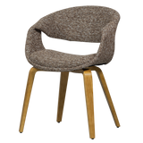 YOSSI EETKAMERSTOEL BRUIN MET HOUTEN POOT NATUREL