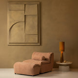 BAGGY HOCKER GEWEVEN CHENILLE OUD ROZE