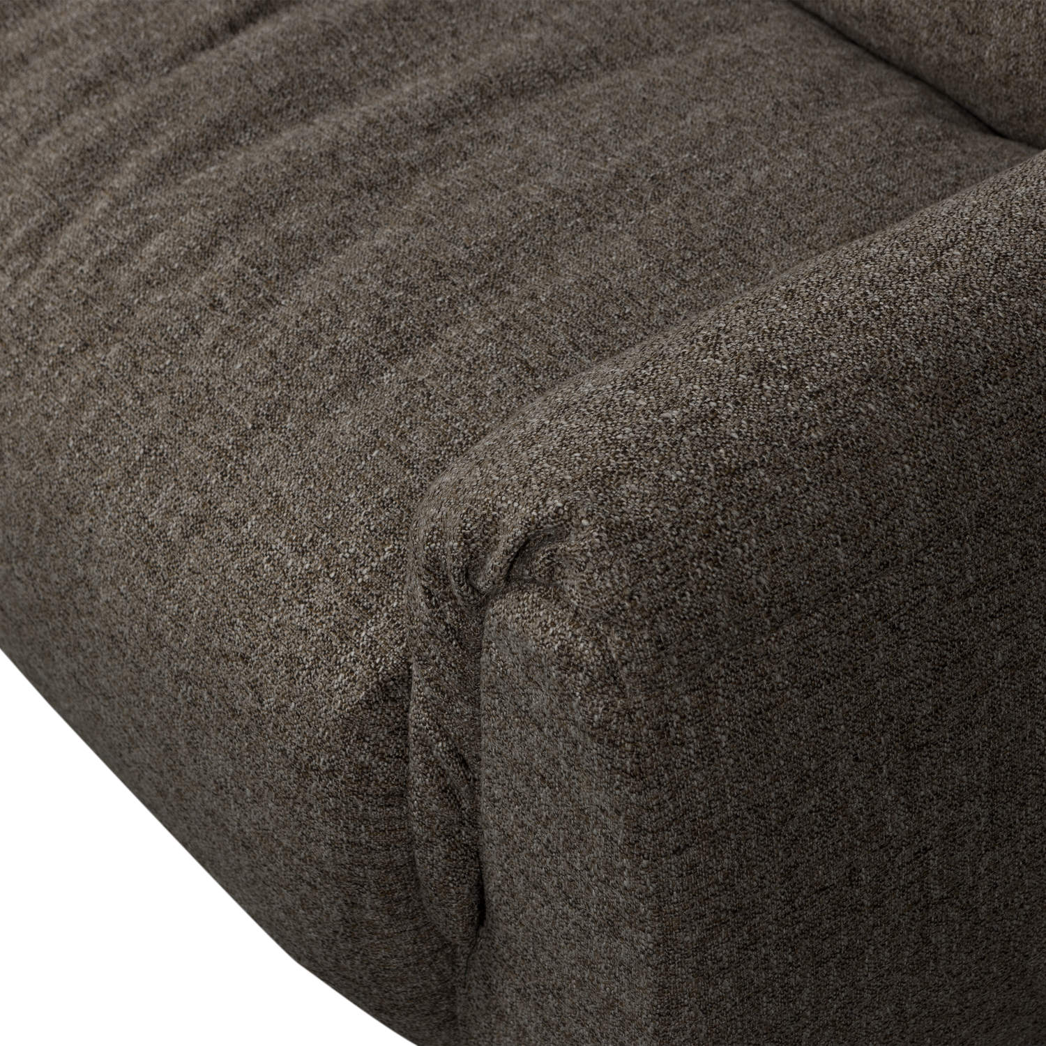 BAGGY HOEKBANK LINKS GEWEVEN STOF WARMGRIJS MELANGE