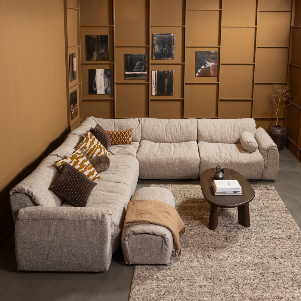 BAGGY HOCKER GEWEVEN STOF BRUIN MELANGE