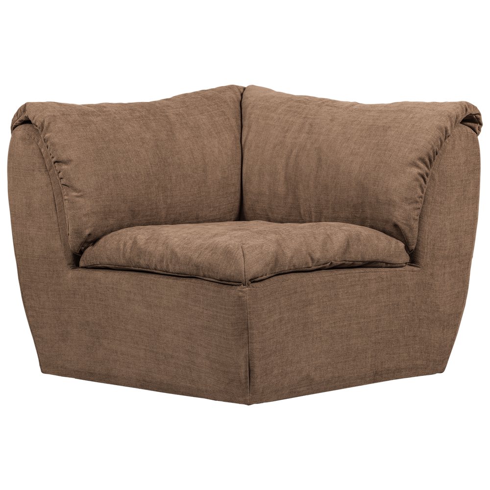 BAGGY HOEKELEMENT GEWEVEN CHENILLE BRUIN