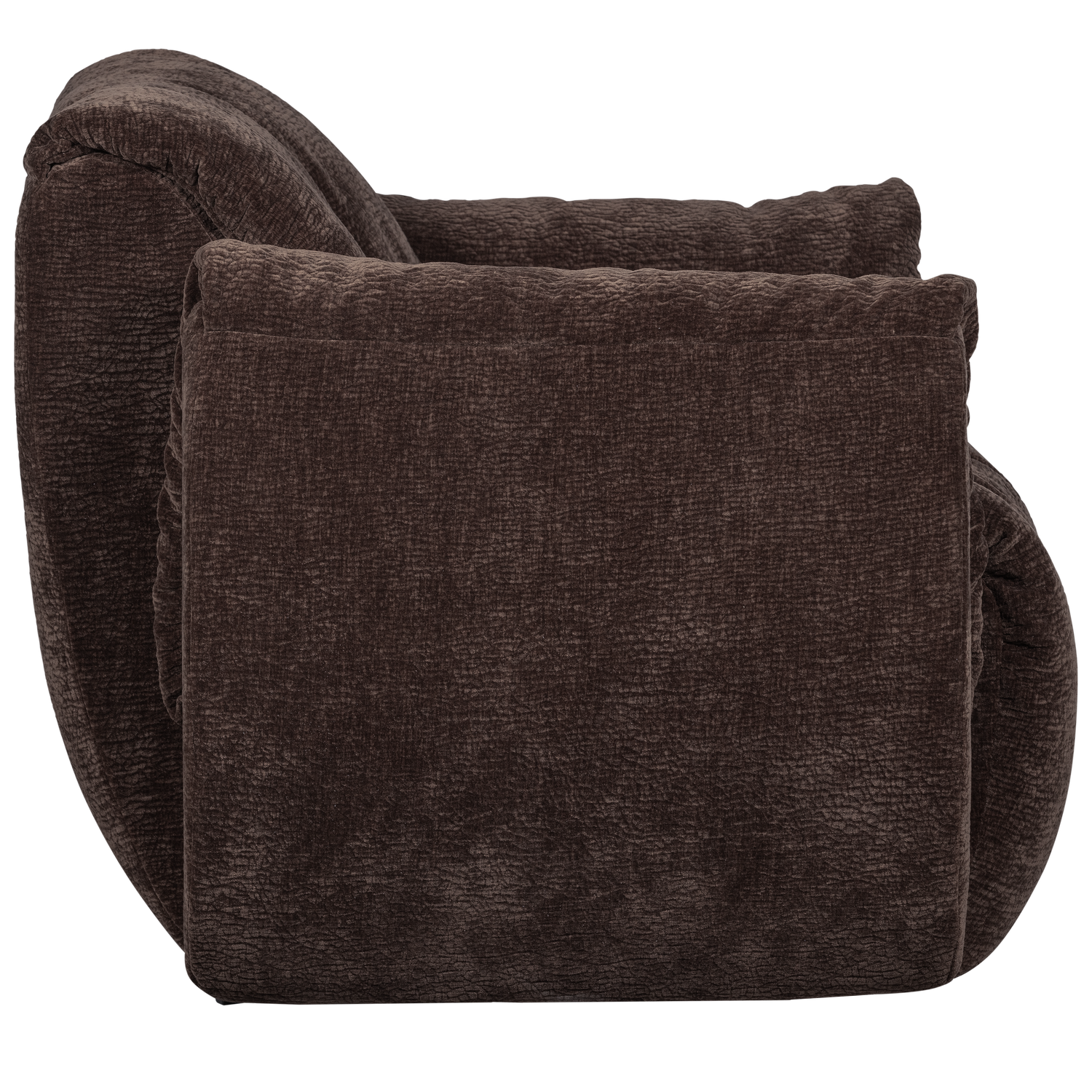 BAGGY DRAAIFAUTEUIL 3D CHENILLE DONKERBRUIN