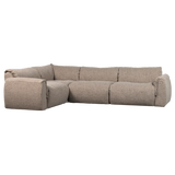 BAGGY HOEKBANK LINKS GEWEVEN STOF BRUIN MELANGE