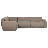 BAGGY HOEKBANK LINKS GEWEVEN STOF BRUIN MELANGE