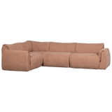 BAGGY HOEKBANK LINKS GEWEVEN CHENILLE OUD ROZE