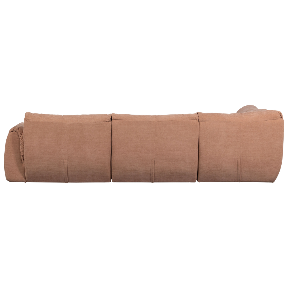 BAGGY HOEKBANK LINKS GEWEVEN CHENILLE OUD ROZE