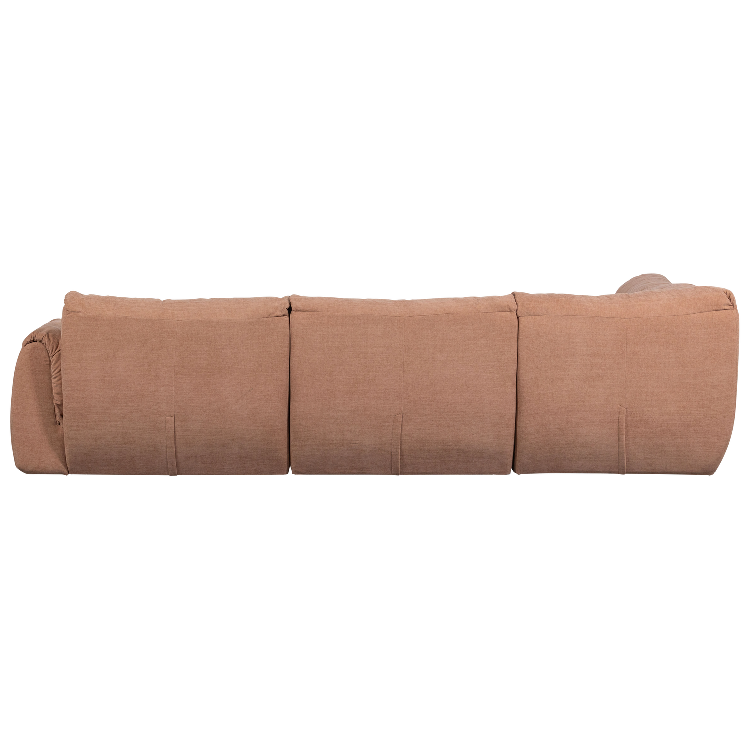 BAGGY HOEKBANK LINKS GEWEVEN CHENILLE OUD ROZE