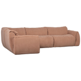 BAGGY HOEKBANK LINKS GEWEVEN CHENILLE OUD ROZE