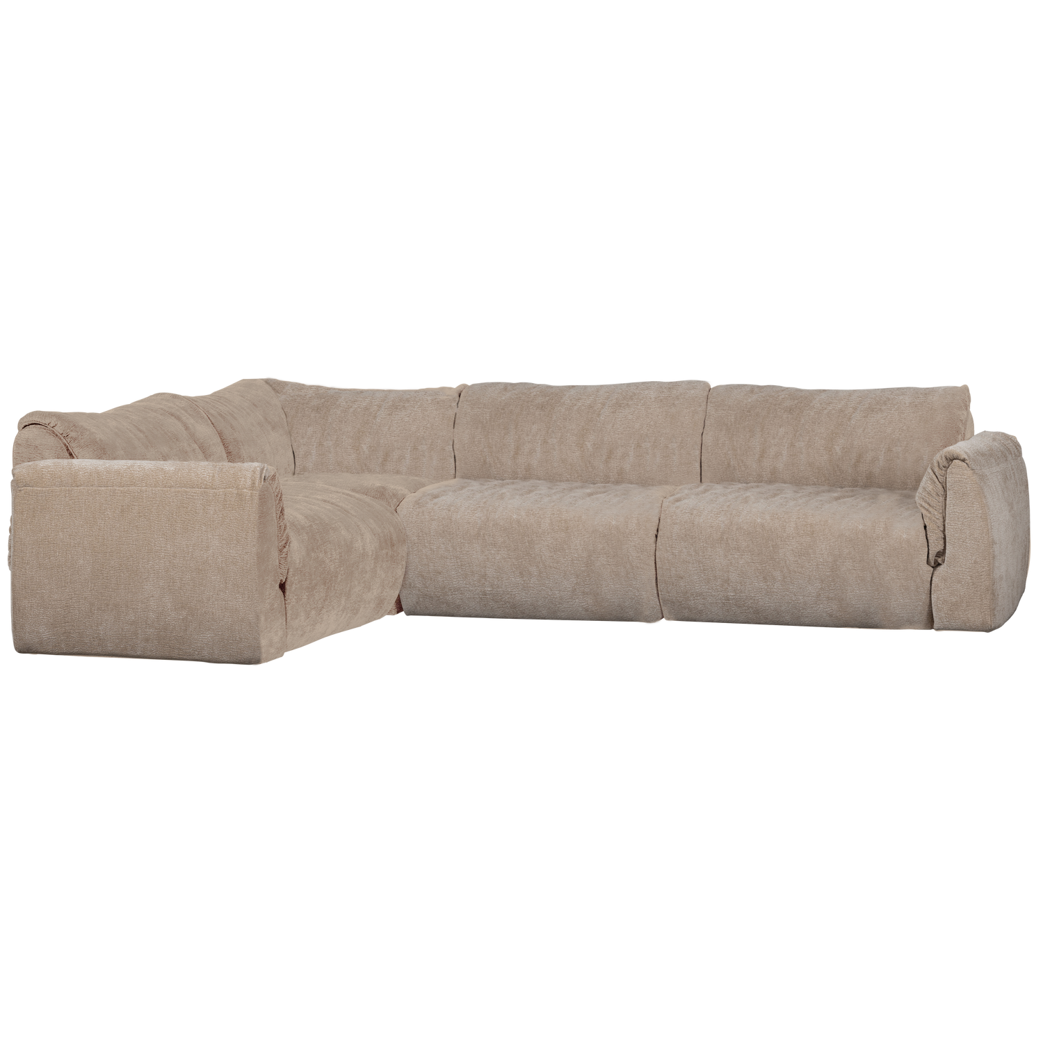 BAGGY HOEKBANK LINKS 3D CHENILLE ZAND