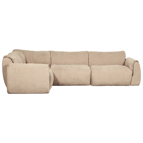 BAGGY HOEKBANK LINKS GEWEVEN CHENILLE ZAND