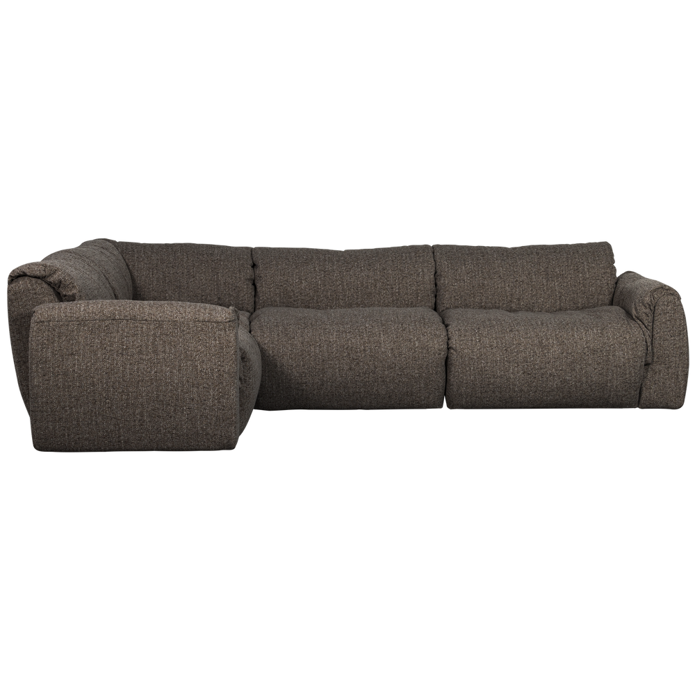 BAGGY HOEKBANK LINKS GEWEVEN STOF WARMGRIJS MELANGE