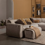 BAGGY HOEKBANK RECHTS GEWEVEN STOF BRUIN MELANGE