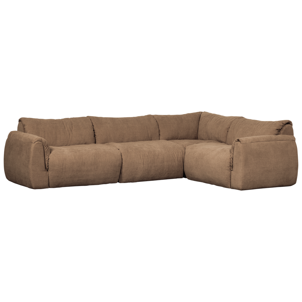 BAGGY HOEKBANK RECHTS GEWEVEN CHENILLE BRUIN