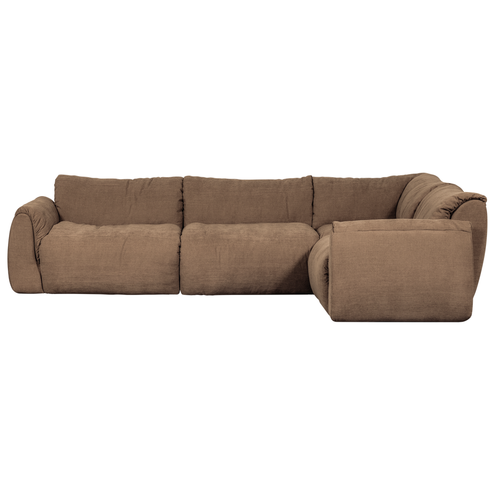 BAGGY HOEKBANK RECHTS GEWEVEN CHENILLE BRUIN