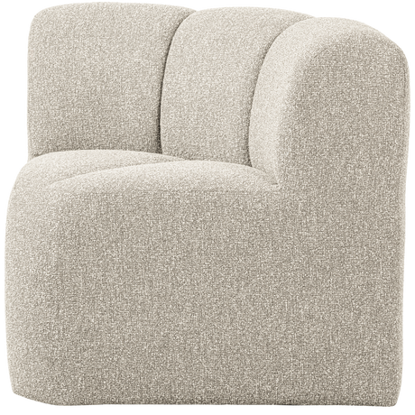 MOJO EETBANK HOEK MET RUGLEUNING BOUCLE BEIGE MELANGE