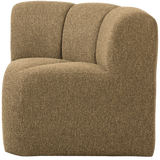 MOJO EETBANK HOEK MET RUGLEUNING BOUCLE GEEL/BRUIN MELANGE