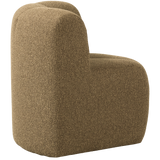 MOJO EETBANK HOEK MET RUGLEUNING BOUCLE GEEL/BRUIN MELANGE