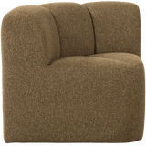 MOJO EETBANK HOEK MET RUGLEUNING BOUCLE GEEL/BRUIN MELANGE