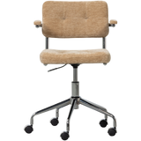 KOVA BUREAUSTOEL GEWEVEN RIBSTOF DONKERZAND