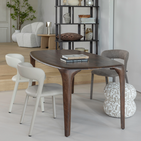 NOBLE EETKAMERSTOEL LEERLOOK ZAND