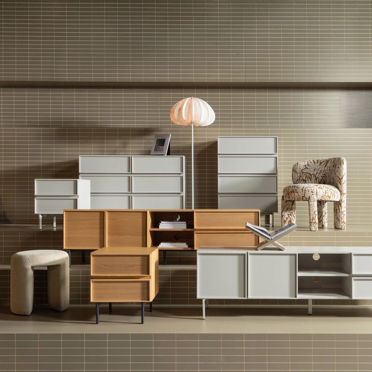 WOOOD - Tours ladekast/nachtkastje 2 lades melamine/mdf zand