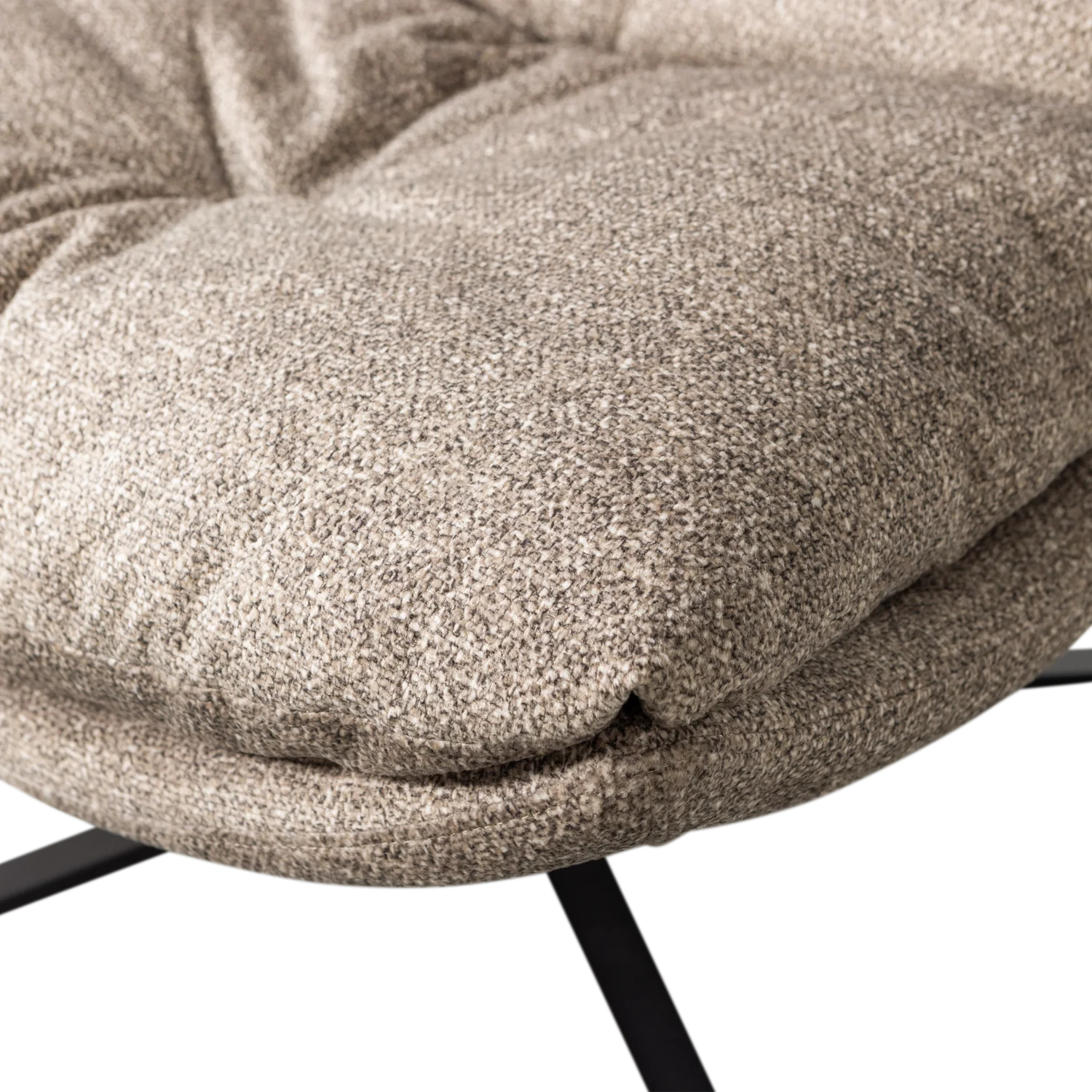 WOOOD - Arve draaifauteuil bedrukte stof naturel