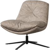 WOOOD - Arve draaifauteuil bedrukte stof naturel