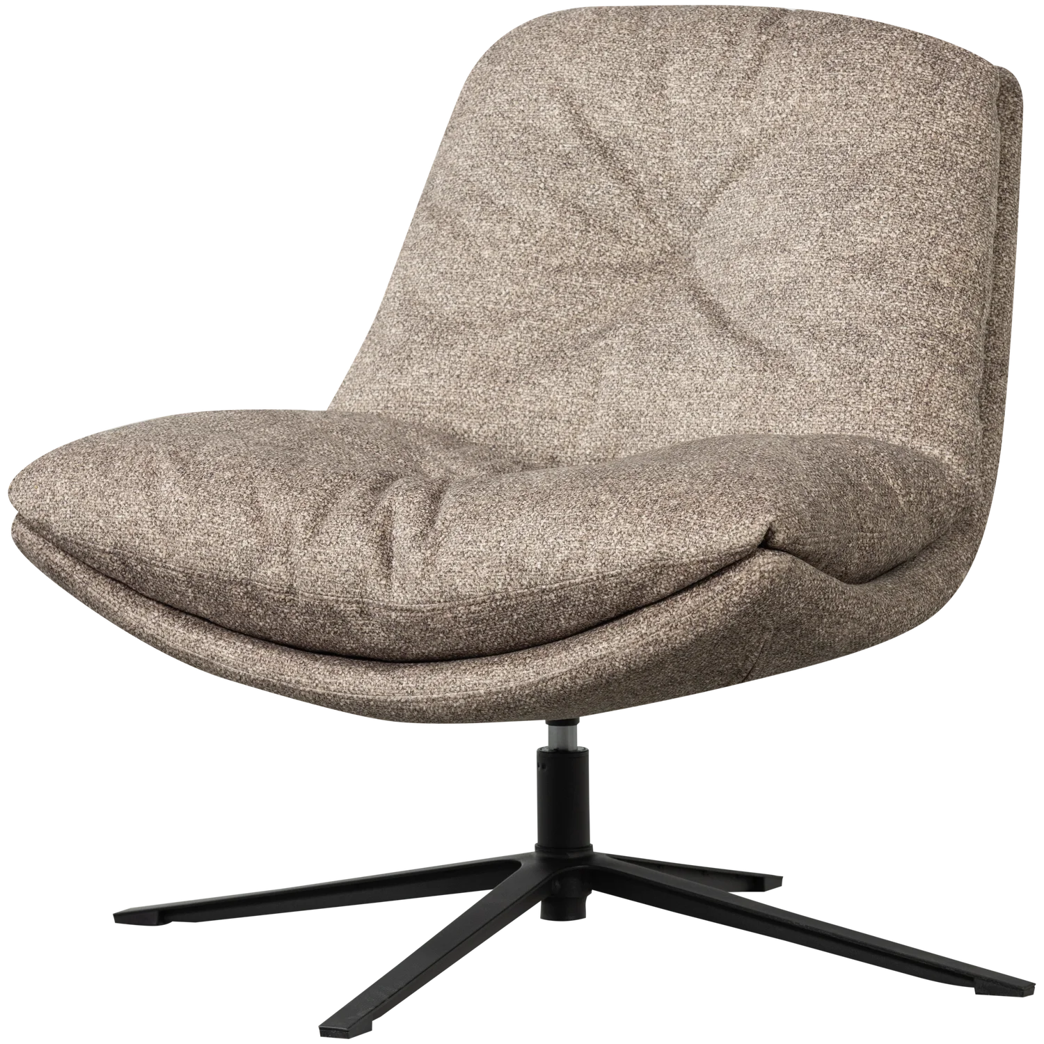 WOOOD - Arve draaifauteuil bedrukte stof naturel
