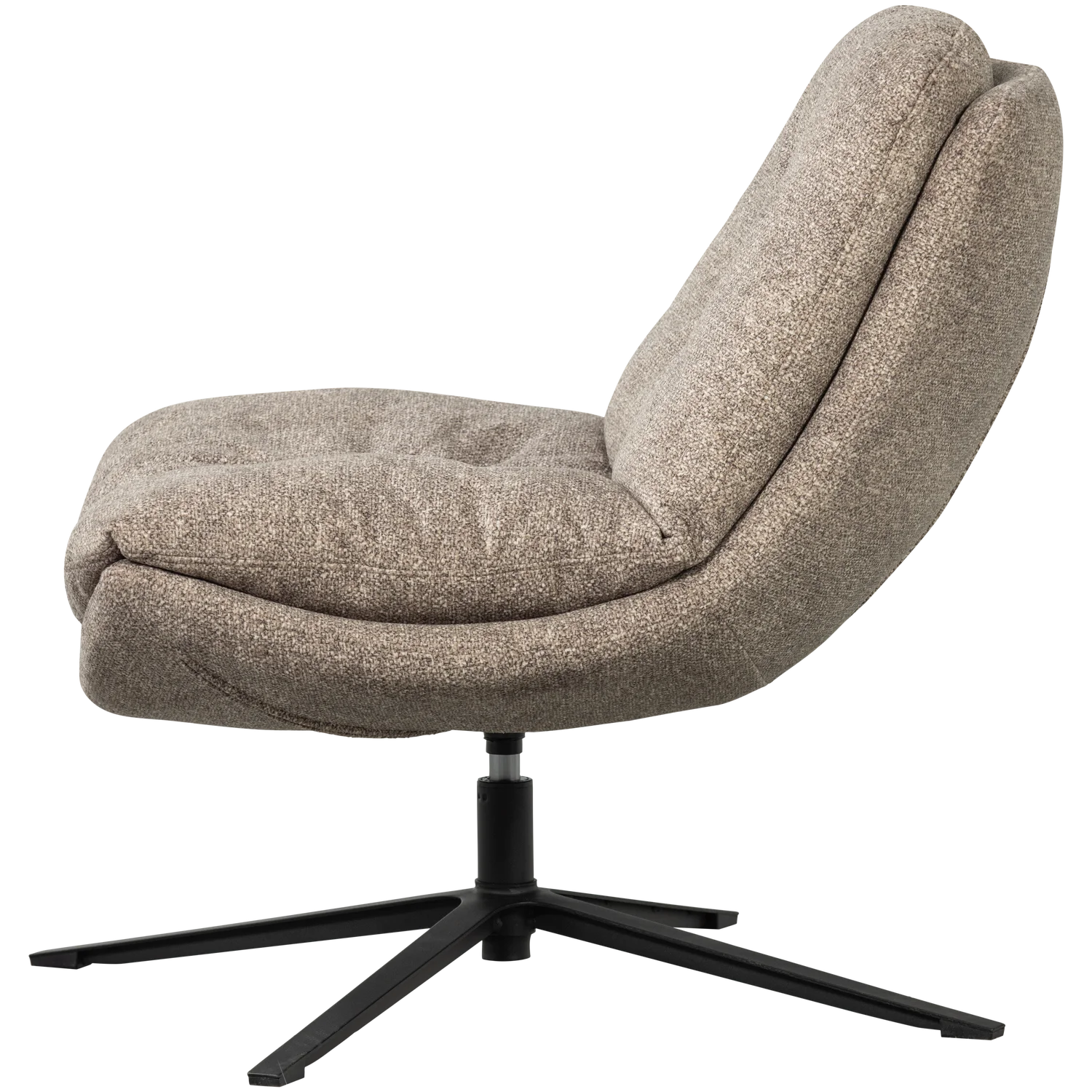 WOOOD - Arve draaifauteuil bedrukte stof naturel