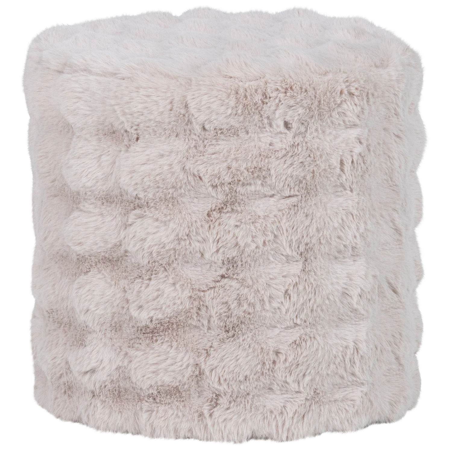 WOOOD - Olven poef hoog fluffy stof naturel