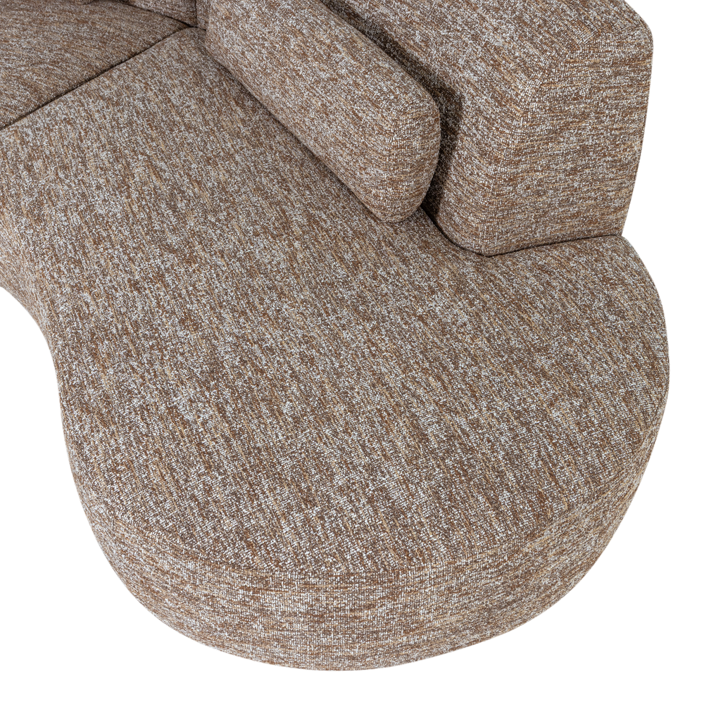 BATAVIER HALF RONDE BANK 4-ZITS LICHTBRUIN MELANGE