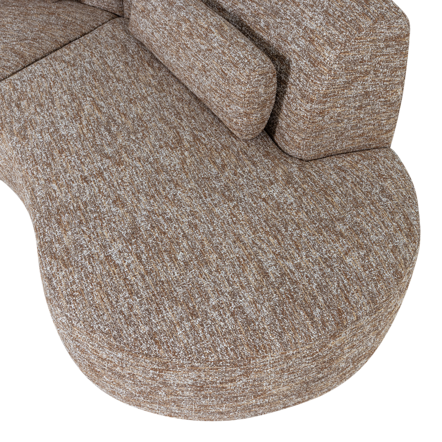 BATAVIER HALF RONDE BANK 4-ZITS LICHTBRUIN MELANGE