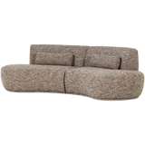 BATAVIER HALF RONDE BANK 4-ZITS LICHTBRUIN MELANGE