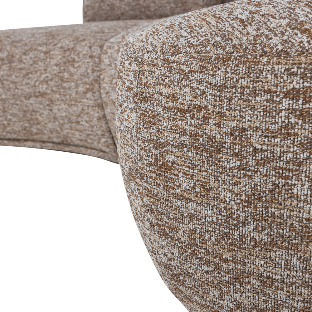 BATAVIER HALF RONDE BANK 4-ZITS LICHTBRUIN MELANGE