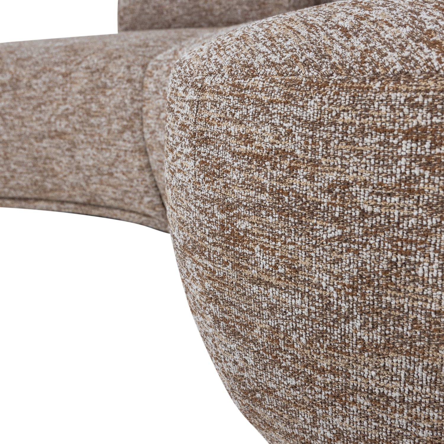 BATAVIER HALF RONDE BANK 4-ZITS LICHTBRUIN MELANGE