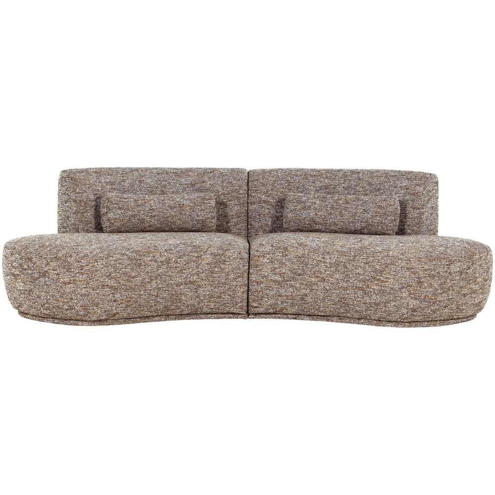 BATAVIER HALF RONDE BANK 4-ZITS LICHTBRUIN MELANGE