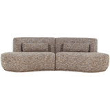 BATAVIER HALF RONDE BANK 4-ZITS LICHTBRUIN MELANGE