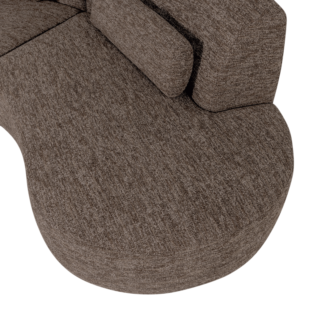 BATAVIER HALF RONDE BANK 4-ZITS BRUIN MELANGE