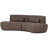 BATAVIER HALF RONDE BANK 4-ZITS BRUIN MELANGE