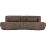 BATAVIER HALF RONDE BANK 4-ZITS BRUIN MELANGE