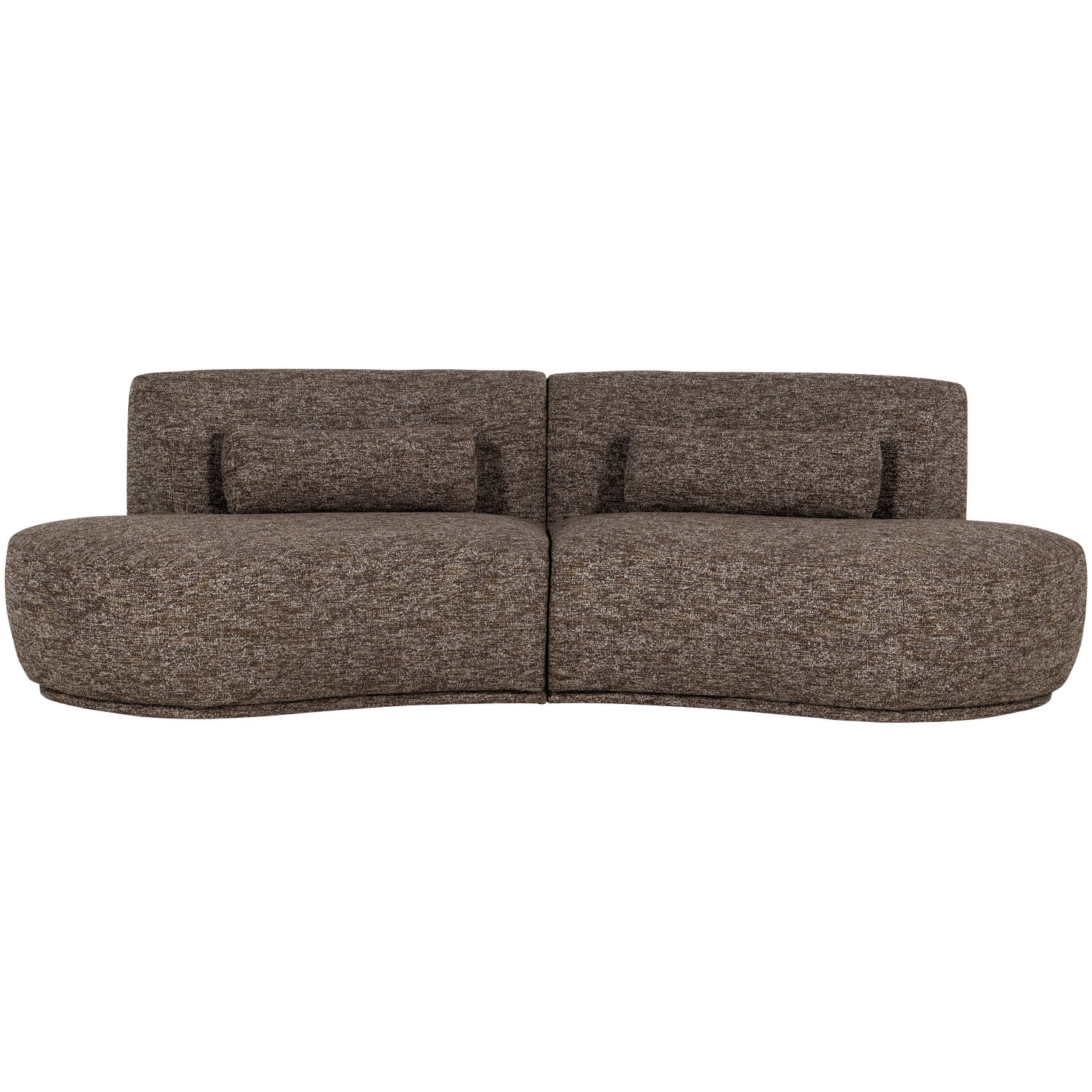 BATAVIER HALF RONDE BANK 4-ZITS BRUIN MELANGE