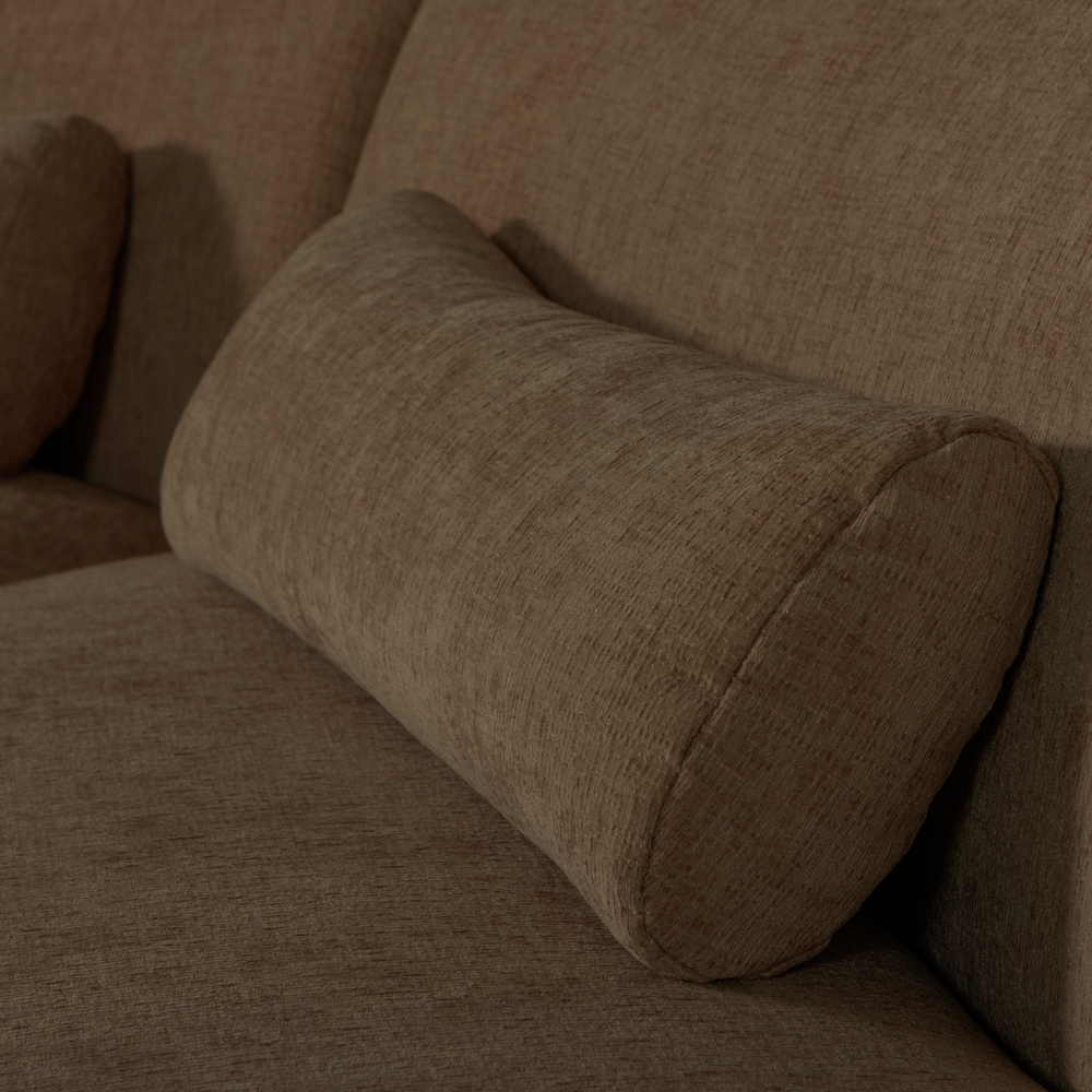 BATAVIER HALF RONDE BANK 4-ZITS VELVET BRUIN MELANGE