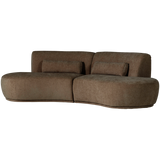 BATAVIER HALF RONDE BANK 4-ZITS VELVET BRUIN MELANGE