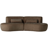 BATAVIER HALF RONDE BANK 4-ZITS VELVET BRUIN MELANGE