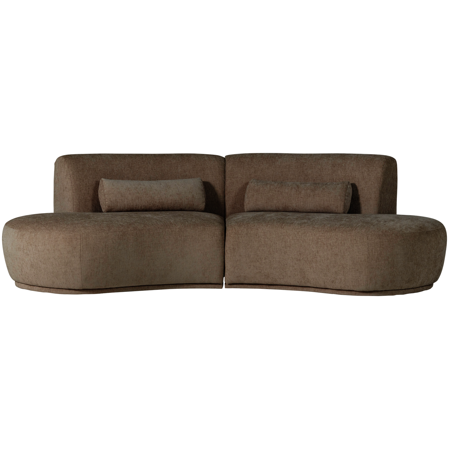 BATAVIER HALF RONDE BANK 4-ZITS VELVET BRUIN MELANGE