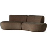 BATAVIER HALF RONDE BANK 4-ZITS VELVET BRUIN MELANGE