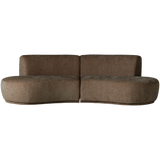 BATAVIER HALF RONDE BANK 4-ZITS VELVET BRUIN MELANGE